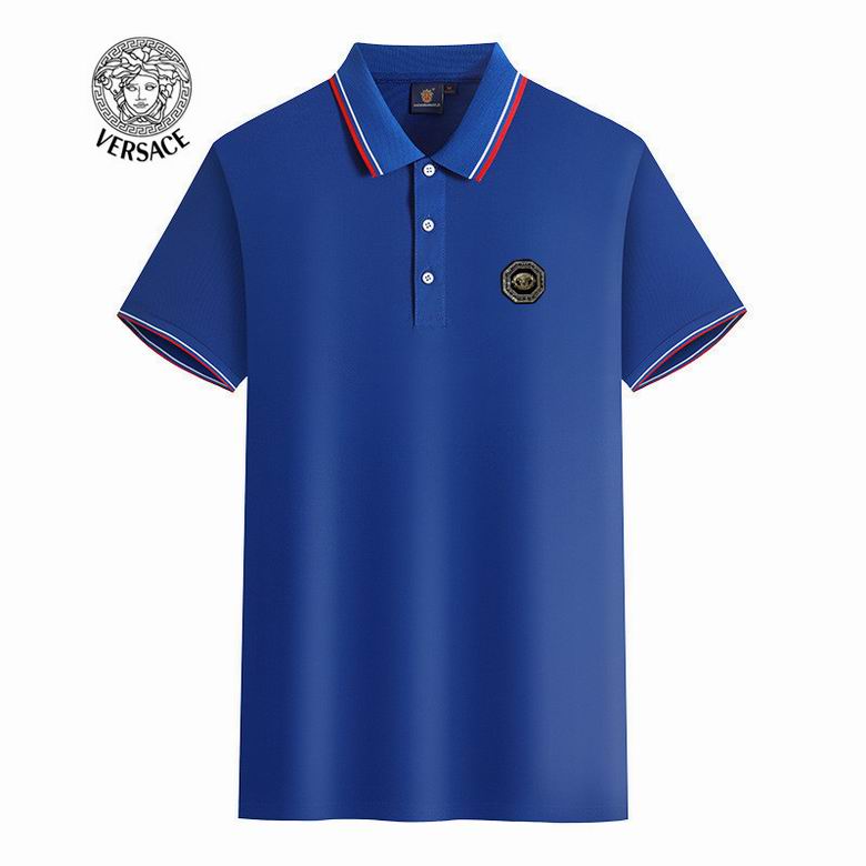 Wholesale Cheap V ersace Polo Short Sleeve Lapel T Shirts for Sale