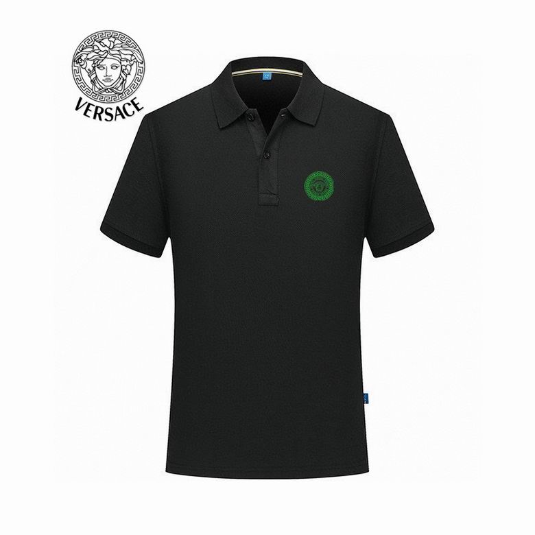 Wholesale Cheap V ersace Polo Short Sleeve Lapel T Shirts for Sale