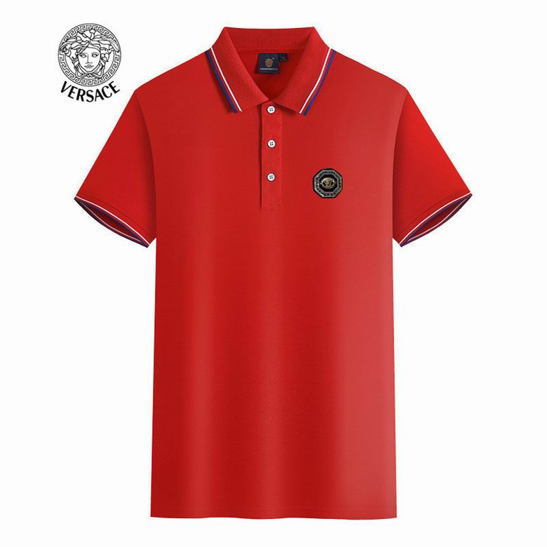 Wholesale Cheap V ersace Polo Short Sleeve Lapel T Shirts for Sale