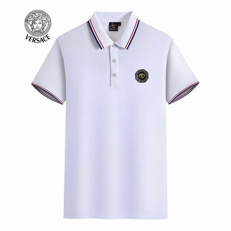 Wholesale Cheap V ersace Polo Short Sleeve Lapel T Shirts for Sale