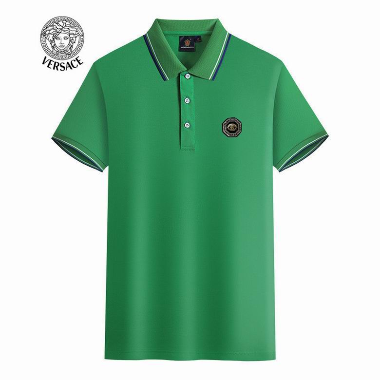 Wholesale Cheap V ersace Polo Short Sleeve Lapel T Shirts for Sale