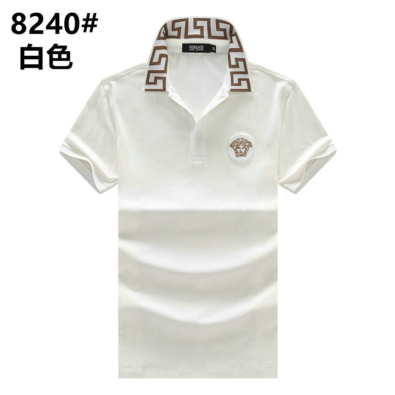 Wholesale Cheap V ersace mens Short Sleeve Lapel T Shirts for Sale
