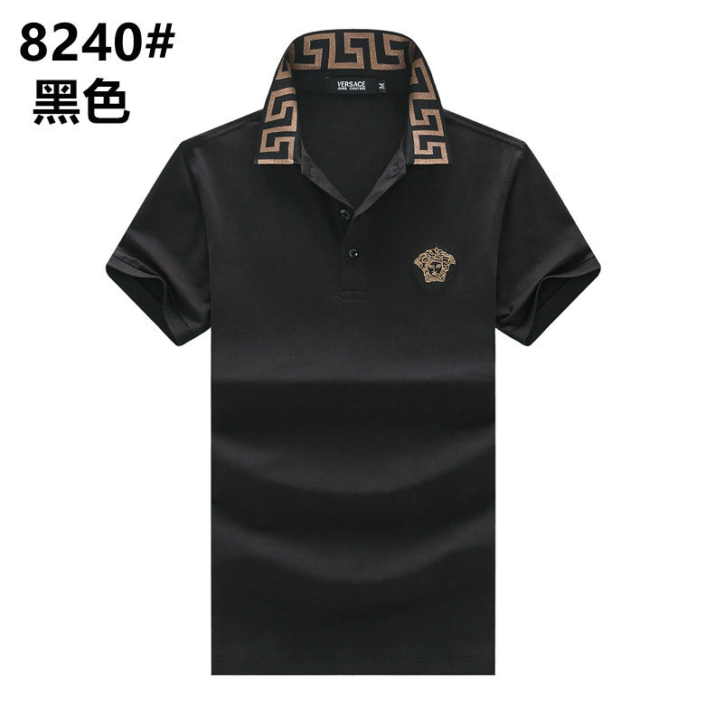 Wholesale Cheap V ersace mens Short Sleeve Lapel T Shirts for Sale