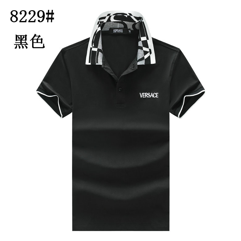 Wholesale Cheap V ersace mens Short Sleeve Lapel T Shirts for Sale