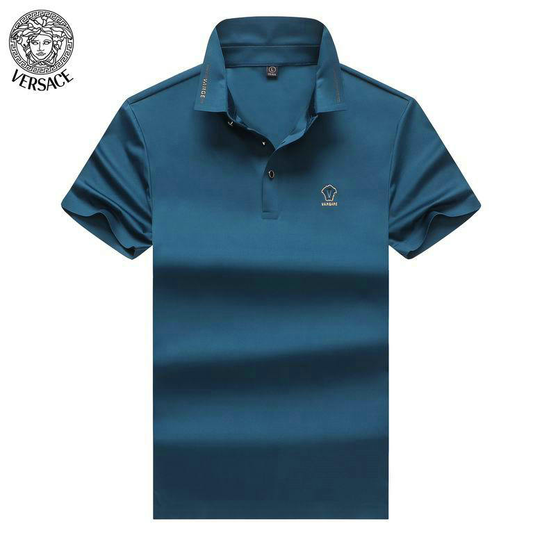 Wholesale Cheap V ersace mens Short Sleeve Lapel T Shirts for Sale
