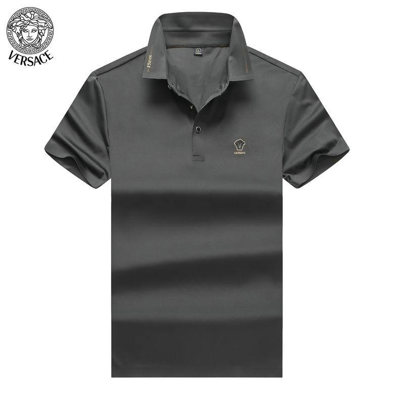 Wholesale Cheap V ersace mens Short Sleeve Lapel T Shirts for Sale