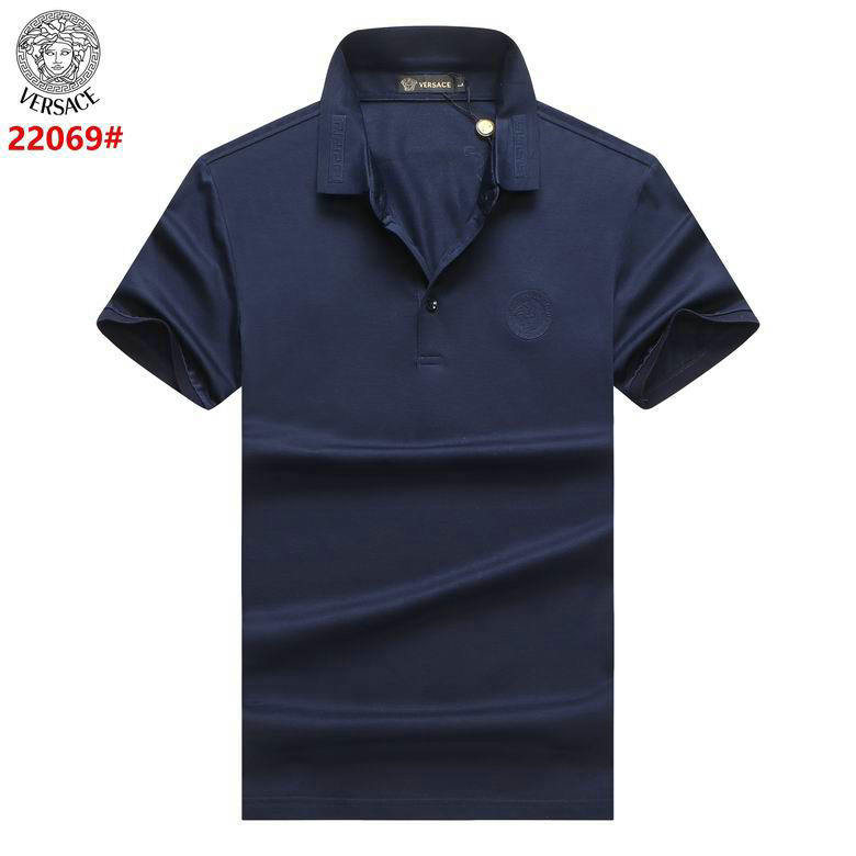 Wholesale Cheap V ersace mens Short Sleeve Lapel T Shirts for Sale