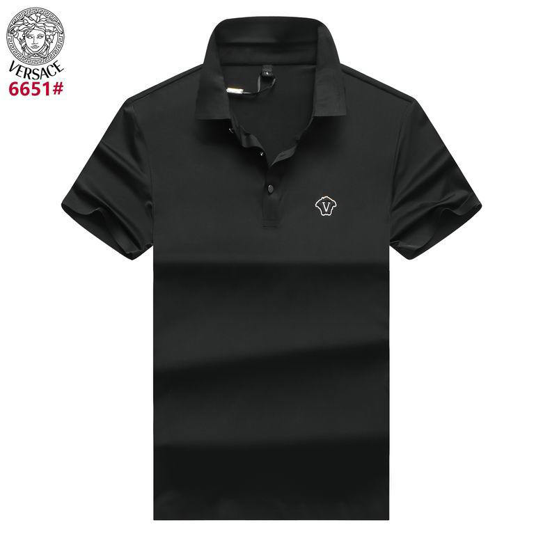 Wholesale Cheap V ersace mens Short Sleeve Lapel T Shirts for Sale