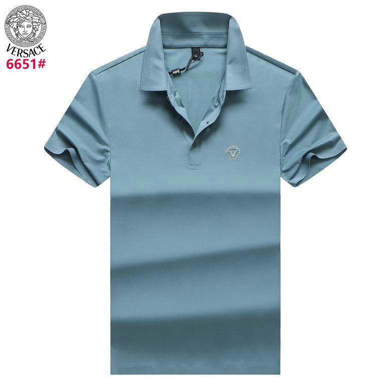 Wholesale Cheap V ersace mens Short Sleeve Lapel T Shirts for Sale