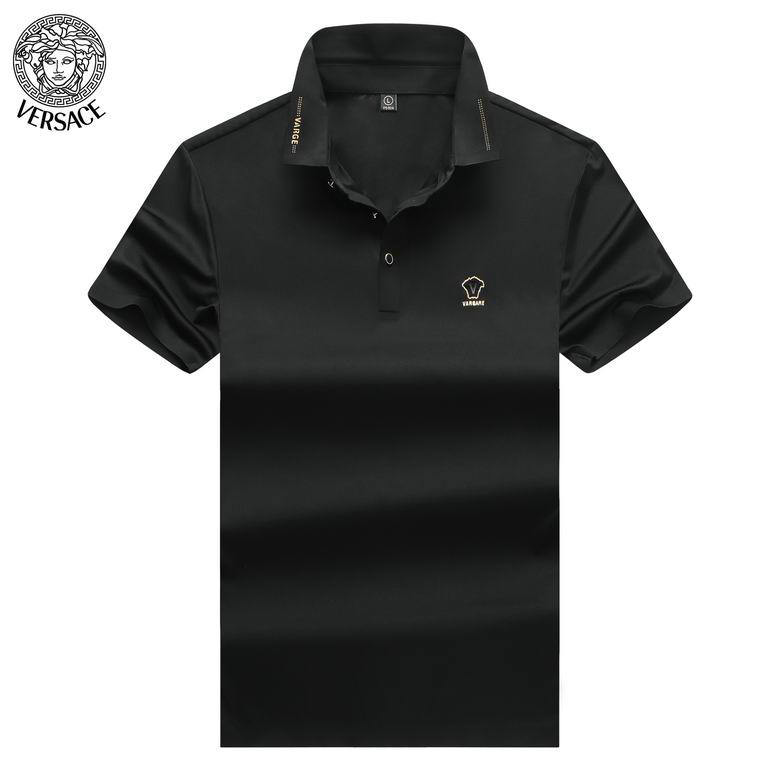 Wholesale Cheap V ersace mens Short Sleeve Lapel T Shirts for Sale