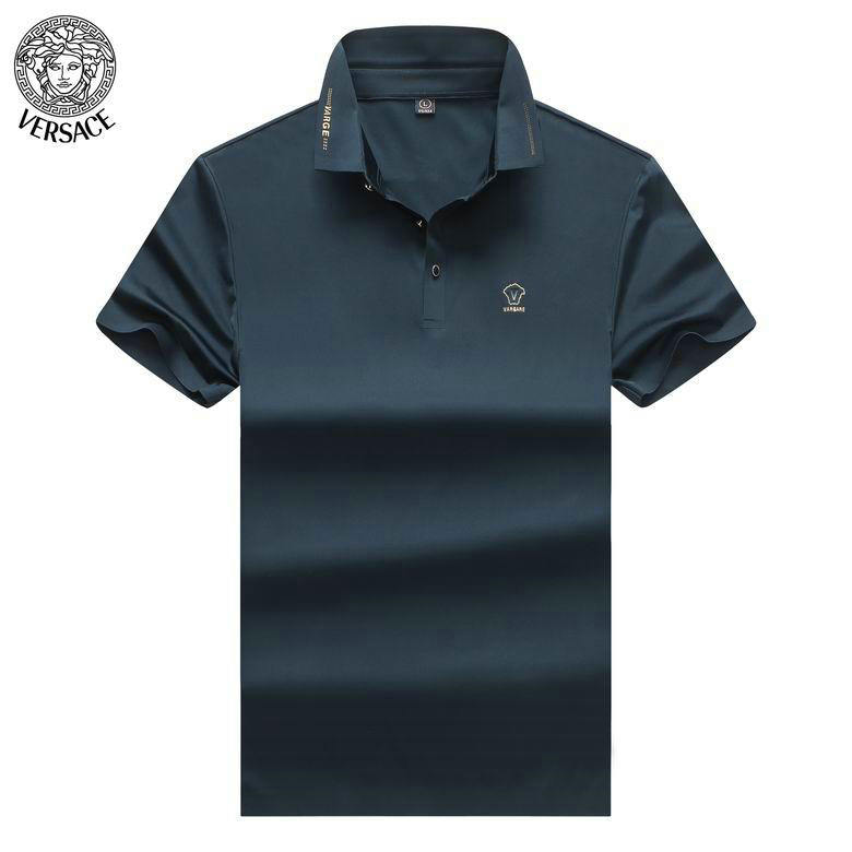 Wholesale Cheap V ersace mens Short Sleeve Lapel T Shirts for Sale