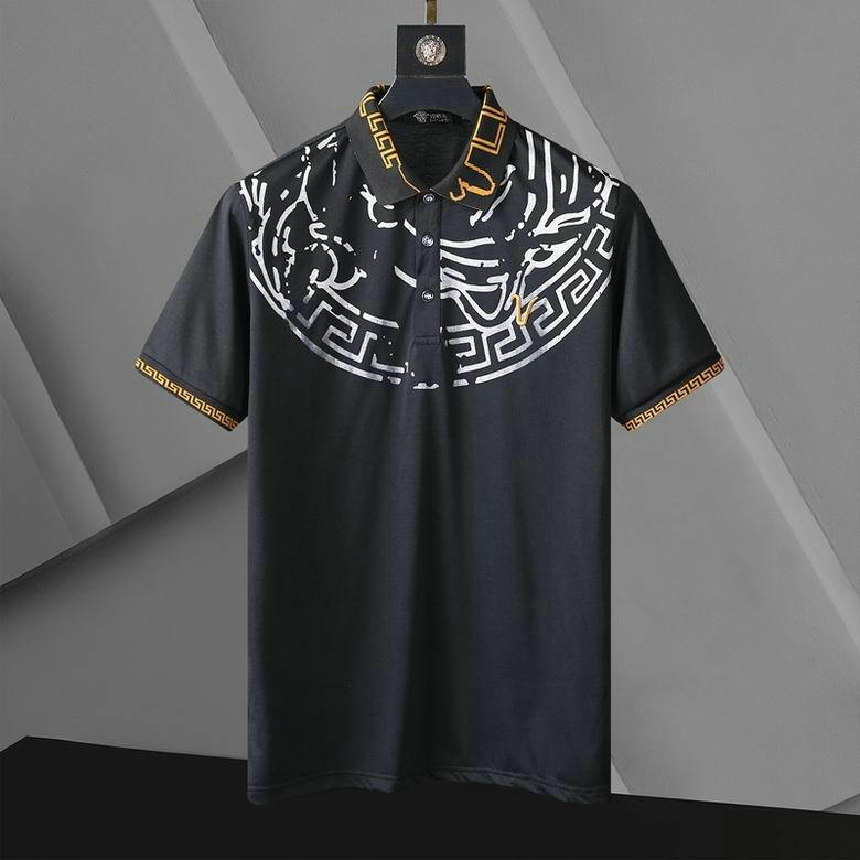 Wholesale Cheap V ersace mens Short Sleeve Lapel T Shirts for Sale