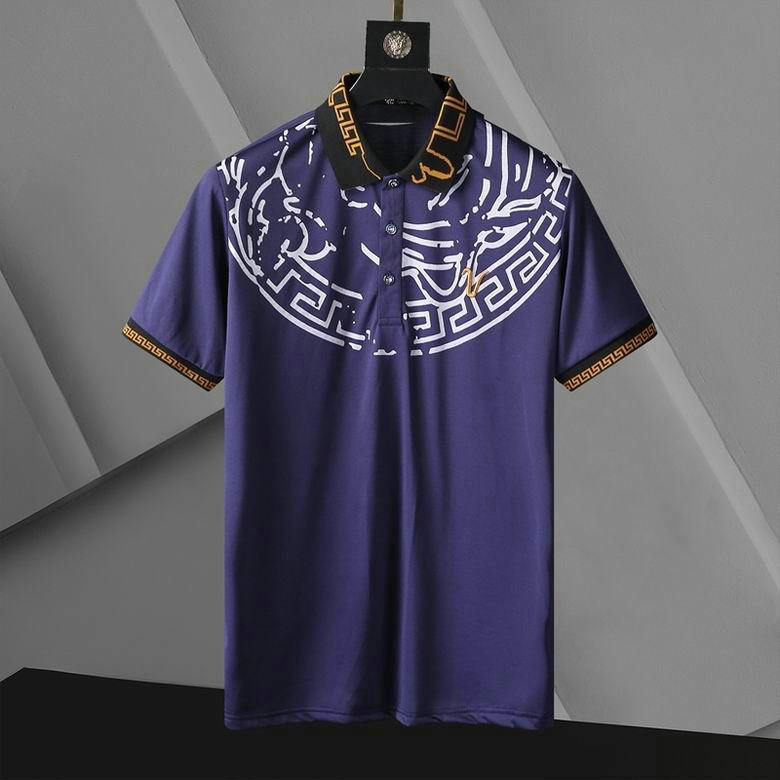 Wholesale Cheap V ersace mens Short Sleeve Lapel T Shirts for Sale