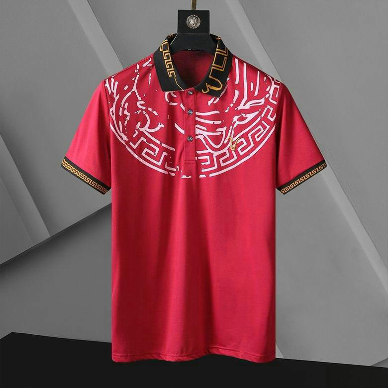 Wholesale Cheap V ersace mens Short Sleeve Lapel T Shirts for Sale