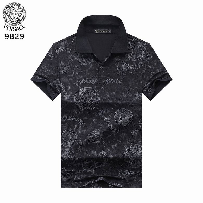 Wholesale Cheap Versace Short Sleeve Polo Lapel T Shirts for Sale