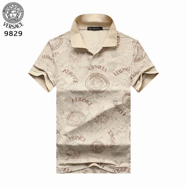 Wholesale Cheap Versace Short Sleeve Polo Lapel T Shirts for Sale
