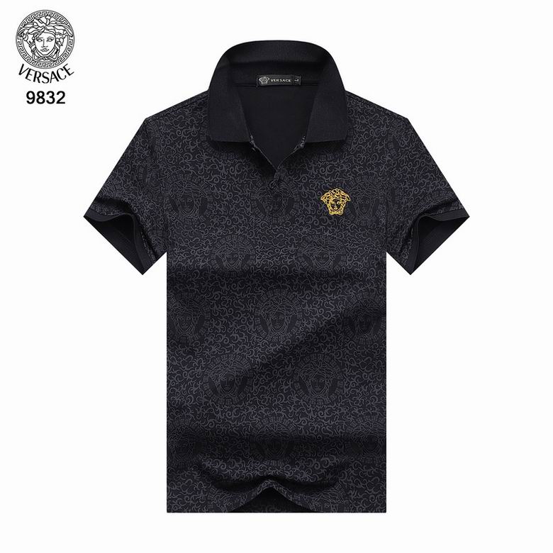 Wholesale Cheap Versace Short Sleeve Polo Lapel T Shirts for Sale