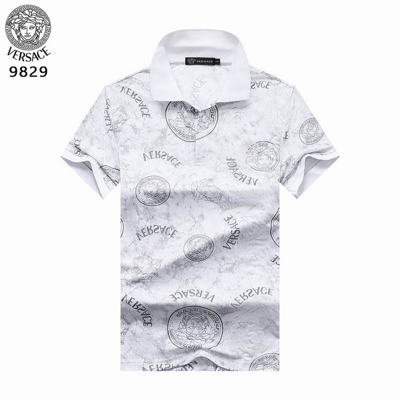Wholesale Cheap Versace Short Sleeve Polo Lapel T Shirts for Sale