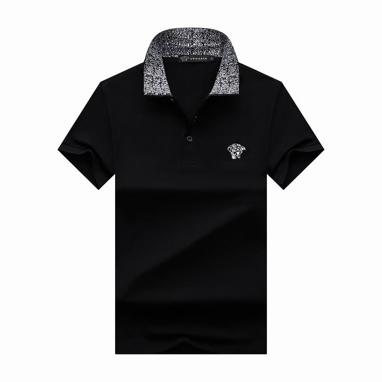 Wholesale Cheap Versace Short Sleeve Polo Lapel T Shirts for Sale