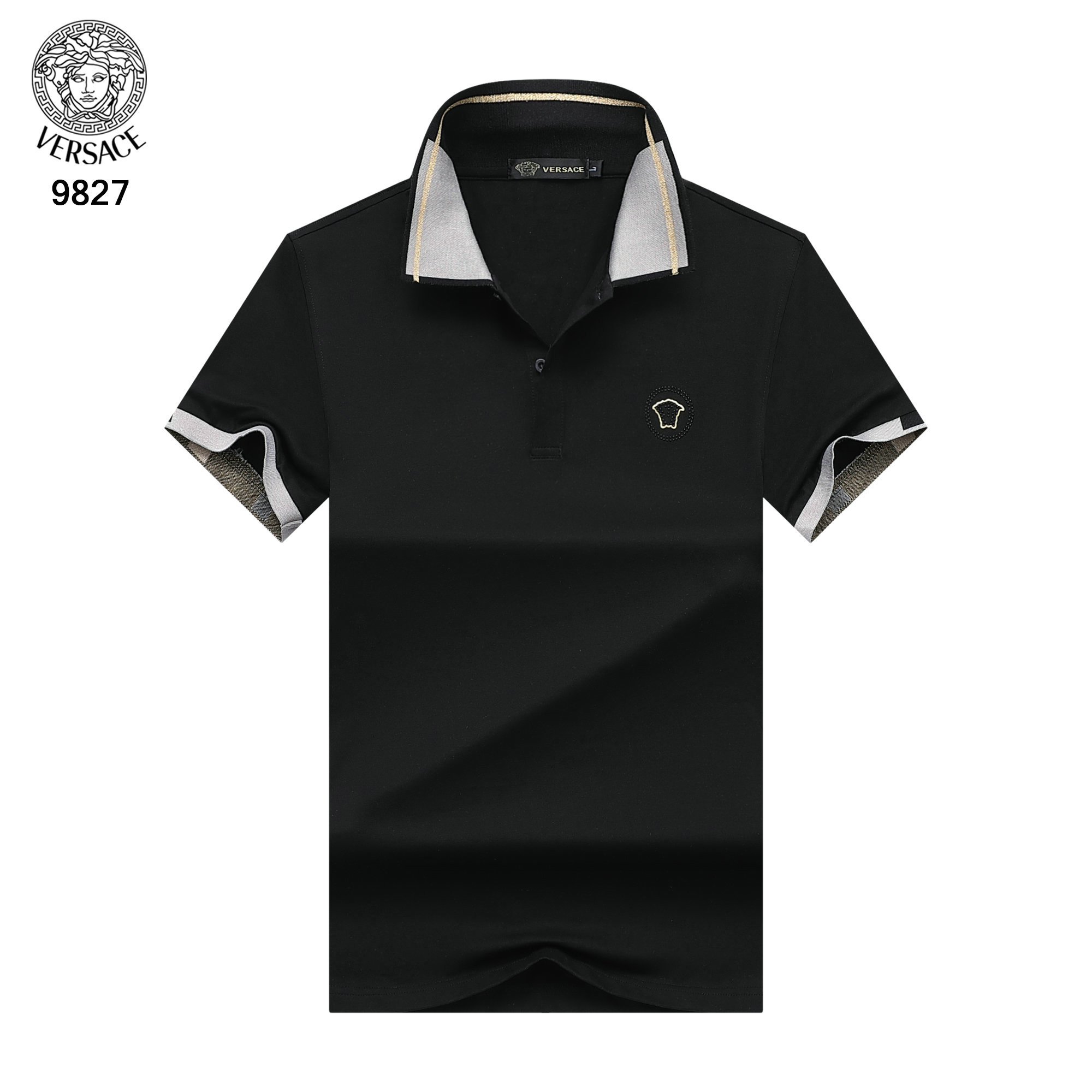 Wholesale Cheap V ersace mens Short Sleeve Lapel T Shirts for Sale