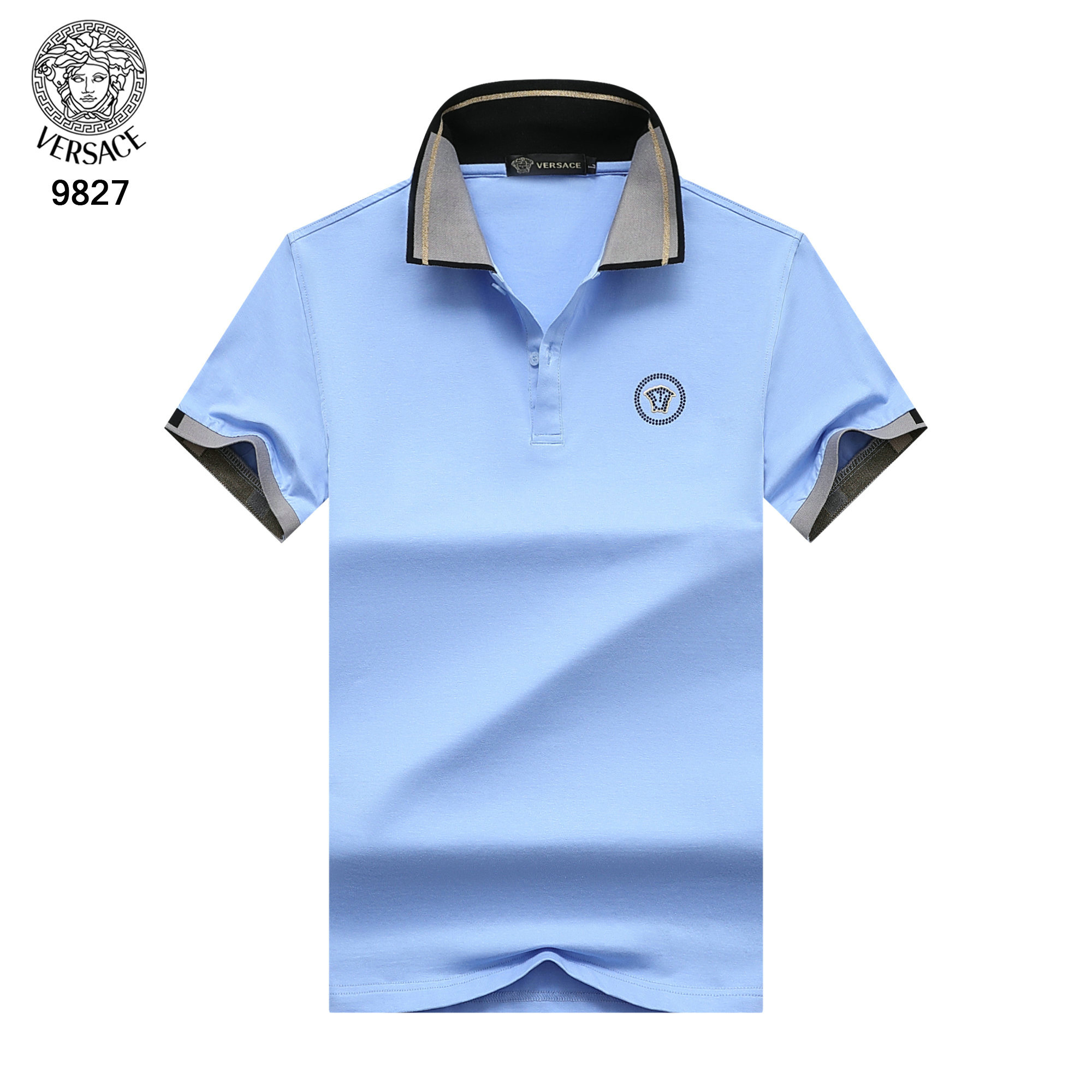 Wholesale Cheap V ersace mens Short Sleeve Lapel T Shirts for Sale