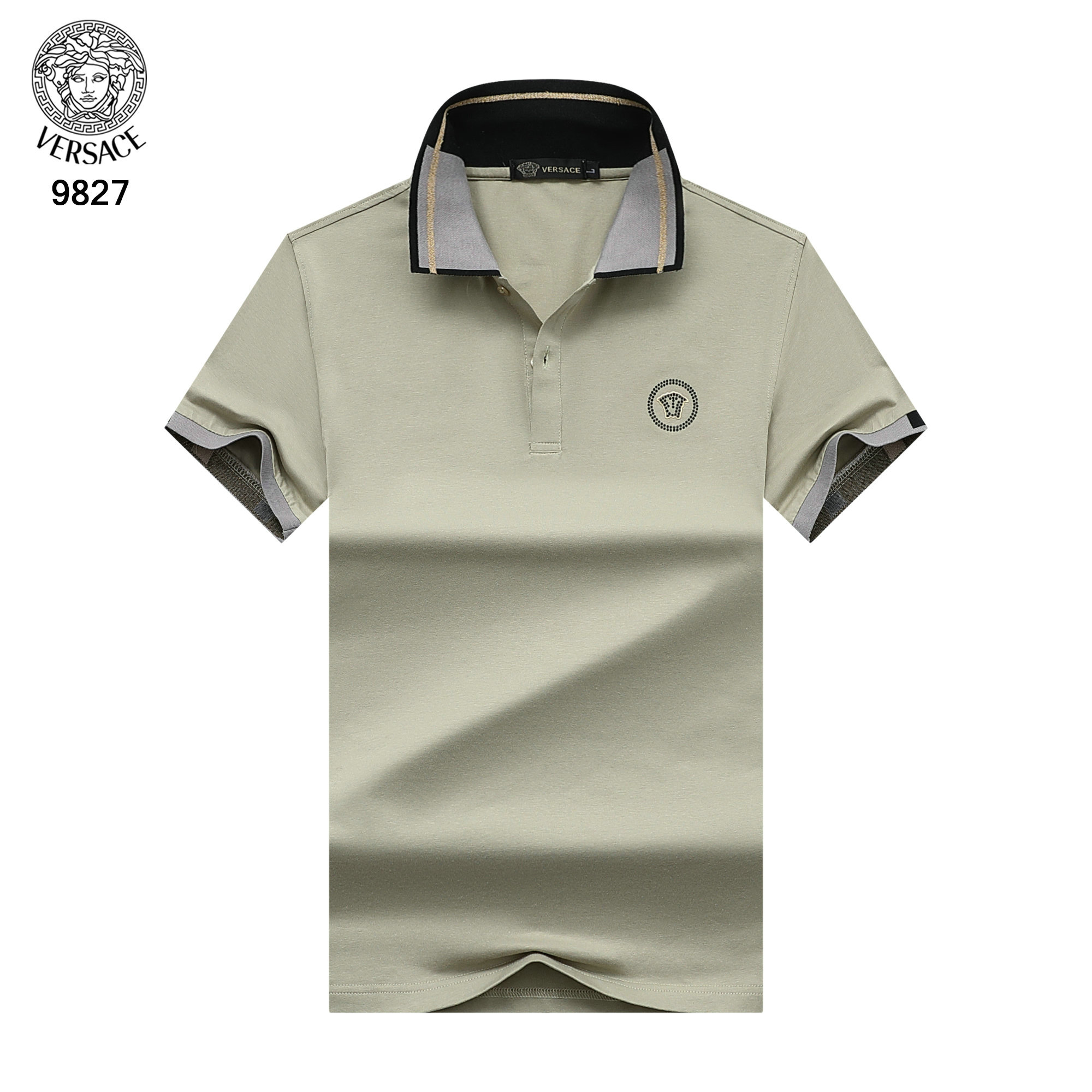Wholesale Cheap V ersace mens Short Sleeve Lapel T Shirts for Sale