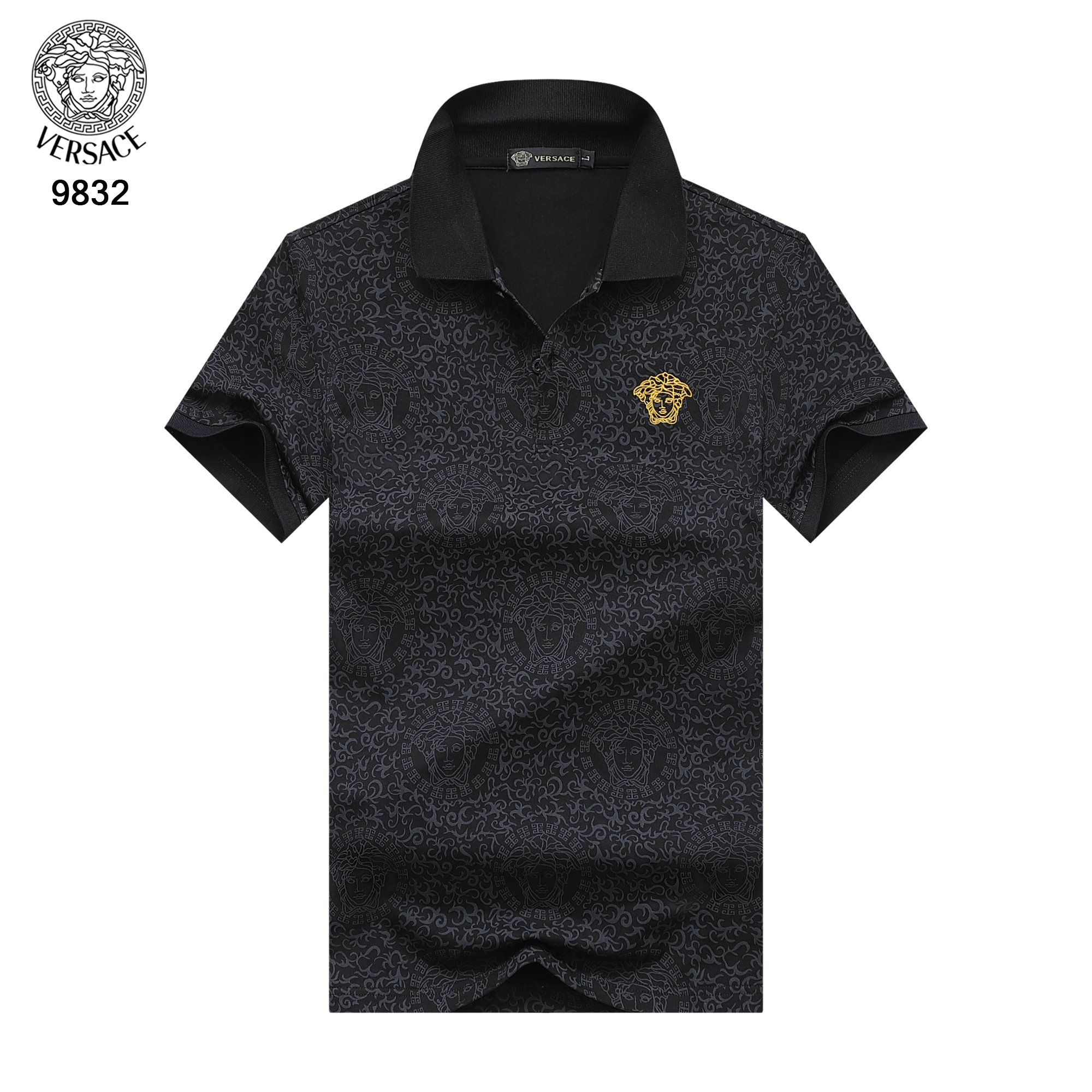 Wholesale Cheap V ersace mens Short Sleeve Lapel T Shirts for Sale