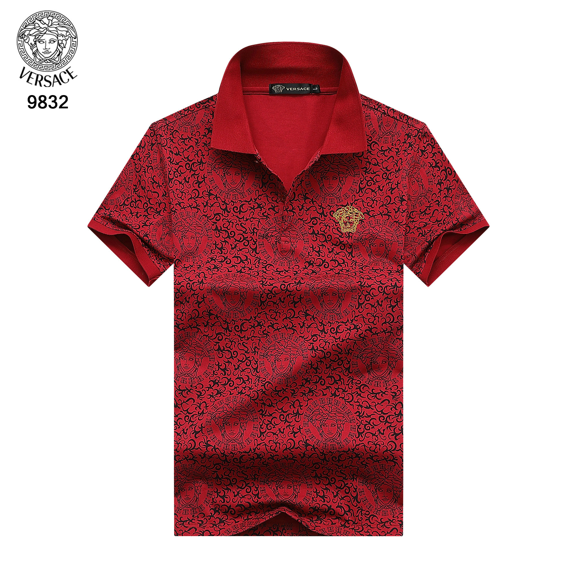 Wholesale Cheap V ersace mens Short Sleeve Lapel T Shirts for Sale