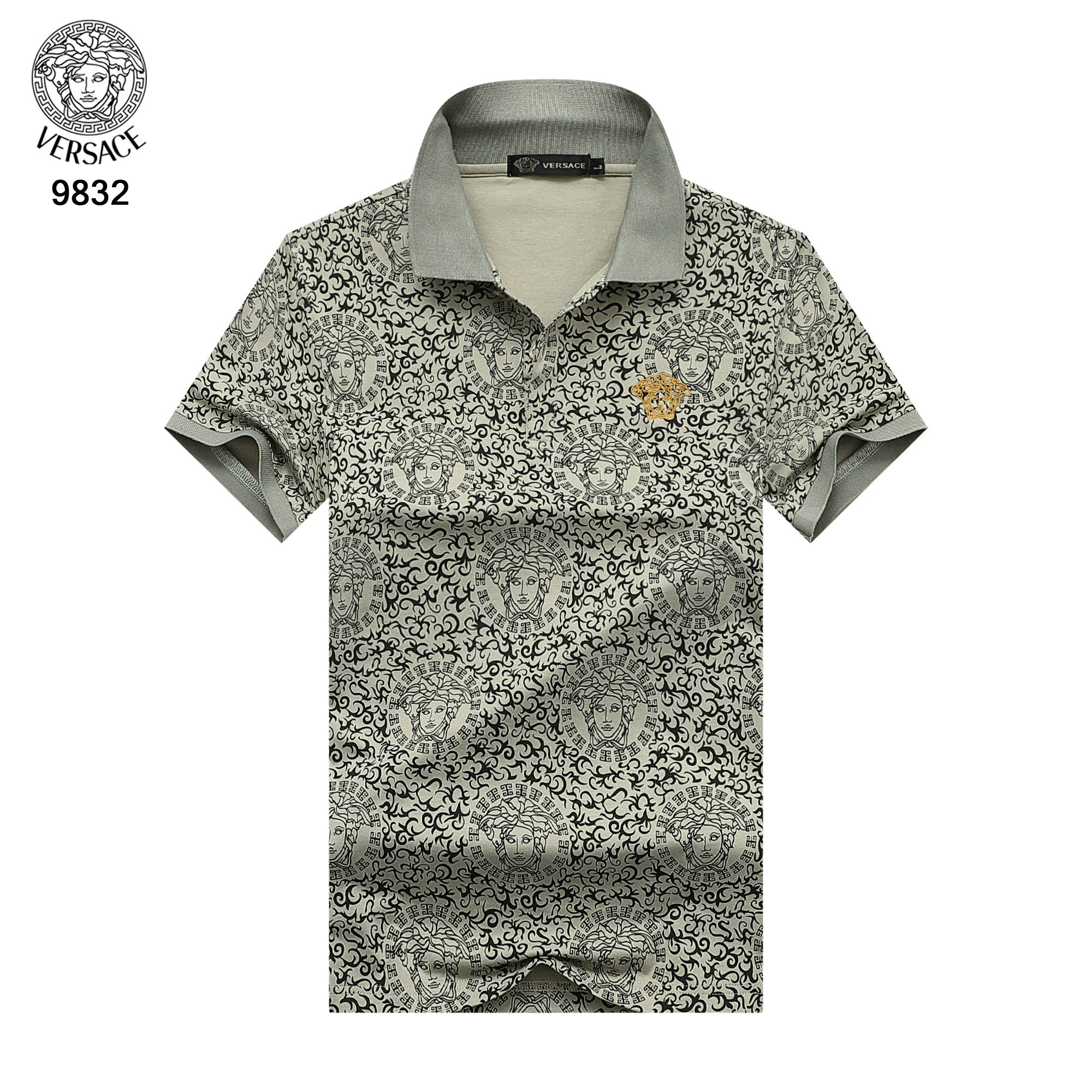 Wholesale Cheap V ersace mens Short Sleeve Lapel T Shirts for Sale