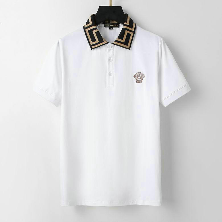 Wholesale Cheap V ersace mens Short Sleeve Lapel T Shirts for Sale