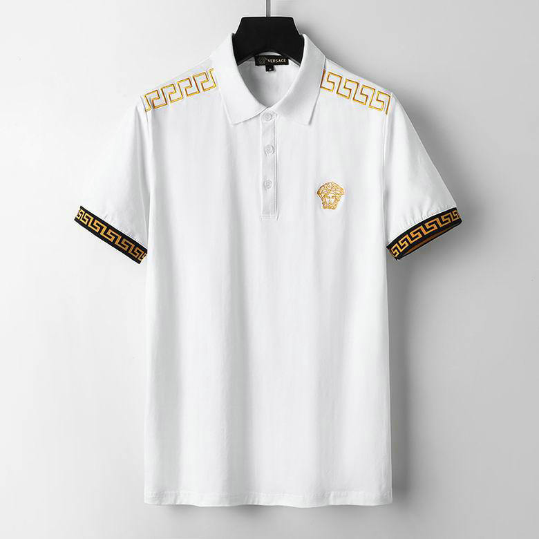 Wholesale Cheap V ersace mens Short Sleeve Lapel T Shirts for Sale