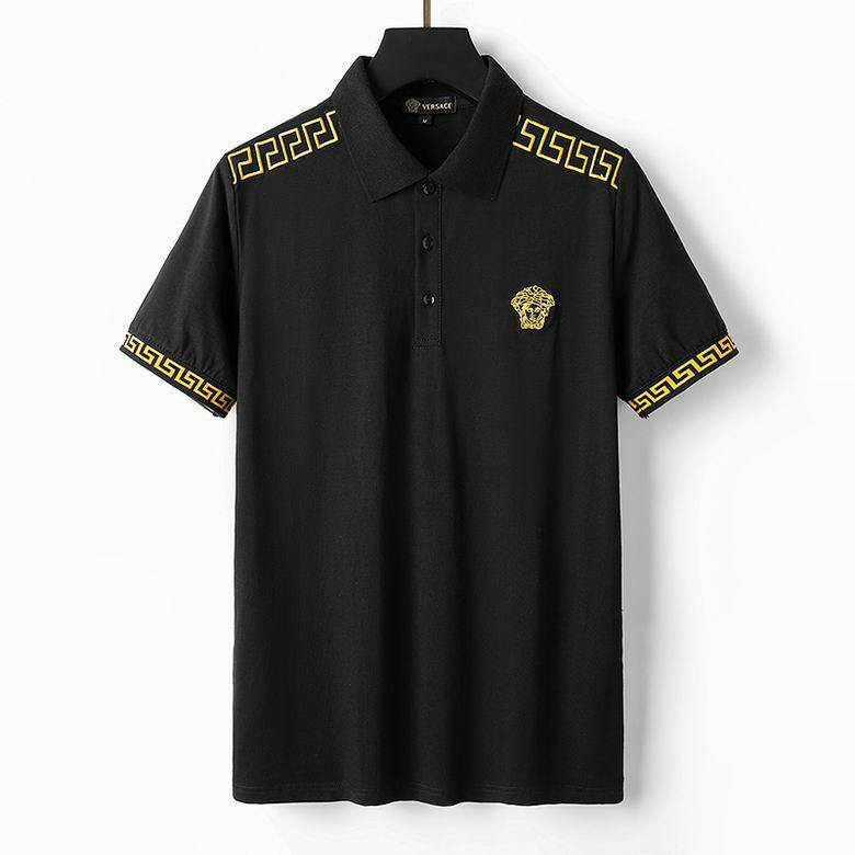 Wholesale Cheap V ersace mens Short Sleeve Lapel T Shirts for Sale
