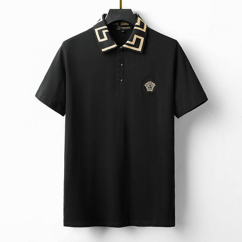 Wholesale Cheap V ersace mens Short Sleeve Lapel T Shirts for Sale