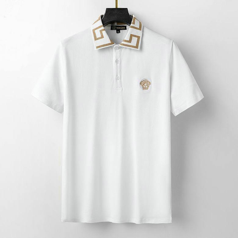 Wholesale Cheap V ersace mens Short Sleeve Lapel T Shirts for Sale