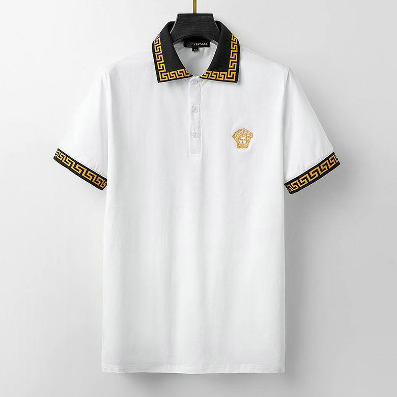Wholesale Cheap V ersace mens Short Sleeve Lapel T Shirts for Sale