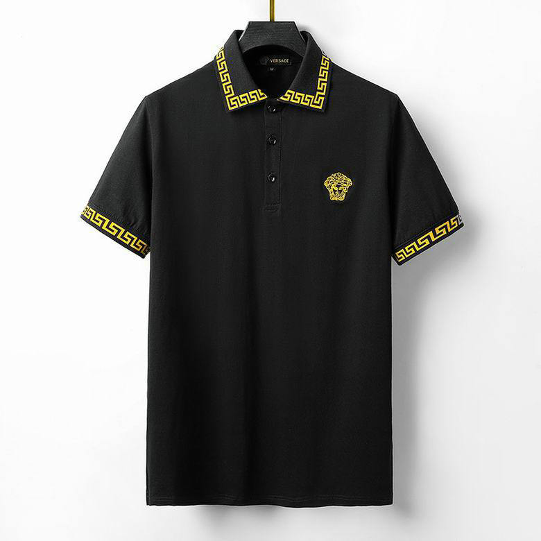 Wholesale Cheap V ersace mens Short Sleeve Lapel T Shirts for Sale