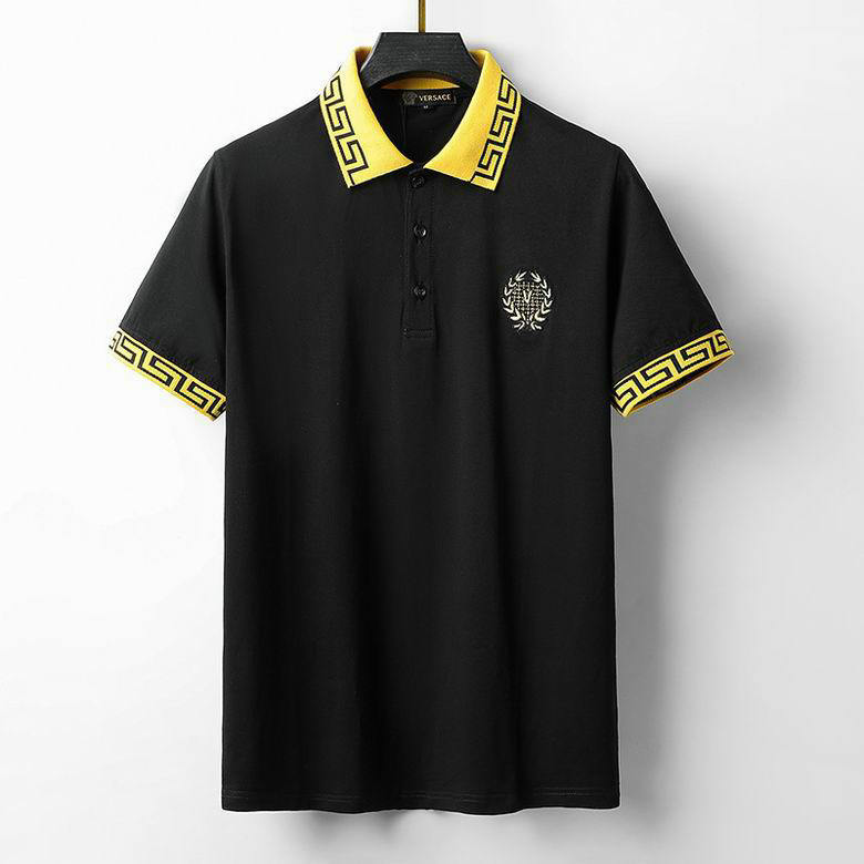 Wholesale Cheap V ersace mens Short Sleeve Lapel T Shirts for Sale