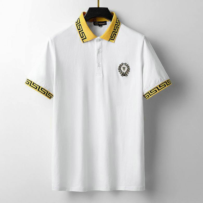 Wholesale Cheap V ersace mens Short Sleeve Lapel T Shirts for Sale