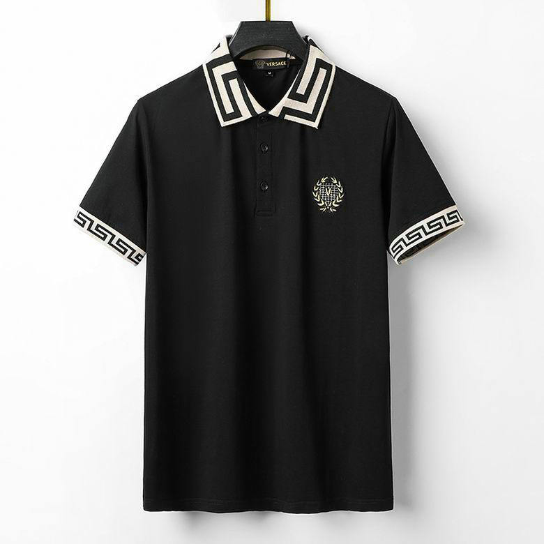 Wholesale Cheap V ersace mens Short Sleeve Lapel T Shirts for Sale