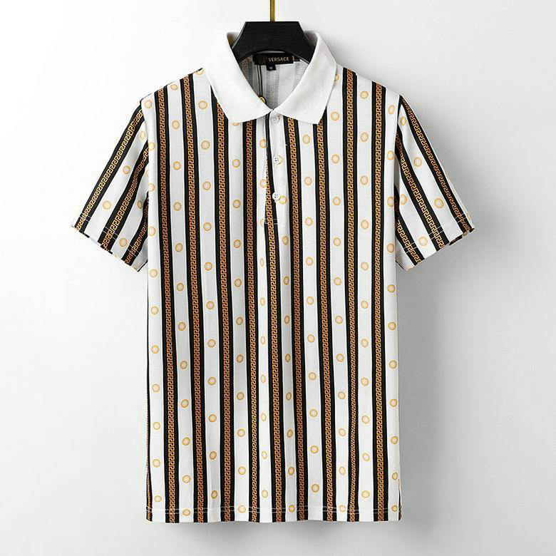 Wholesale Cheap V ersace mens Short Sleeve Lapel T Shirts for Sale