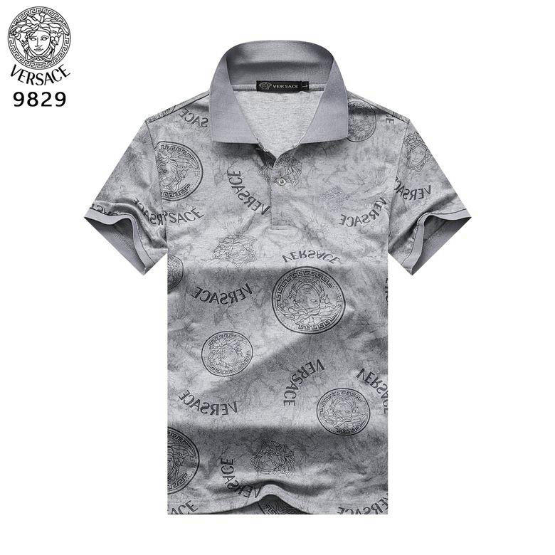 Wholesale Cheap V ersace mens Short Sleeve Lapel T Shirts for Sale