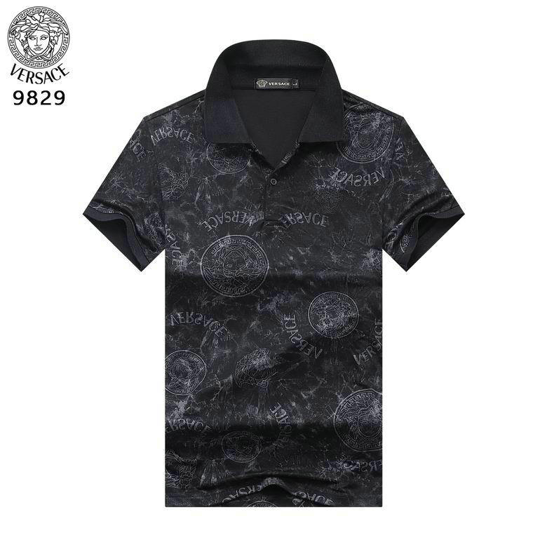 Wholesale Cheap V ersace mens Short Sleeve Lapel T Shirts for Sale