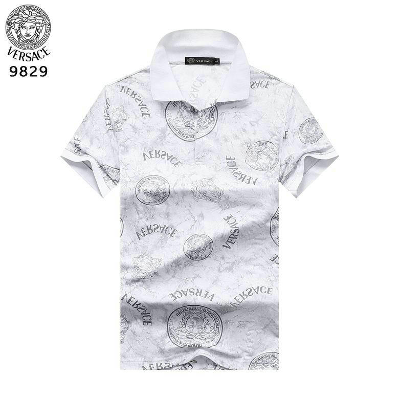 Wholesale Cheap V ersace mens Short Sleeve Lapel T Shirts for Sale
