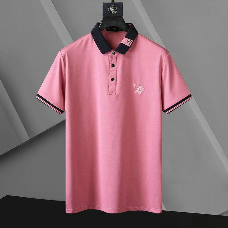 Wholesale Cheap V ersace mens Short Sleeve Lapel T Shirts for Sale