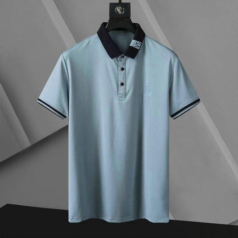 Wholesale Cheap V ersace mens Short Sleeve Lapel T Shirts for Sale