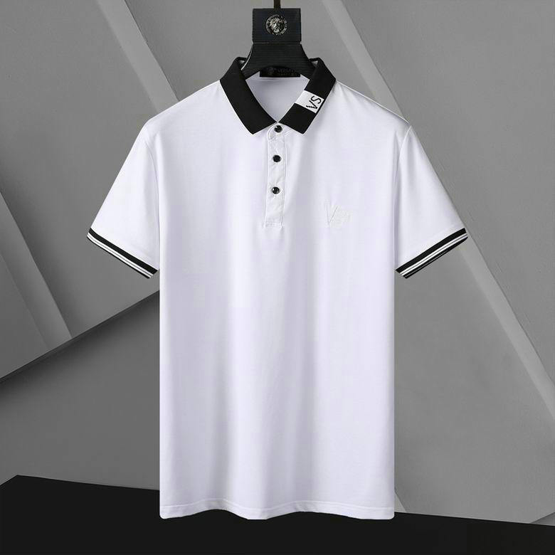 Wholesale Cheap V ersace mens Short Sleeve Lapel T Shirts for Sale