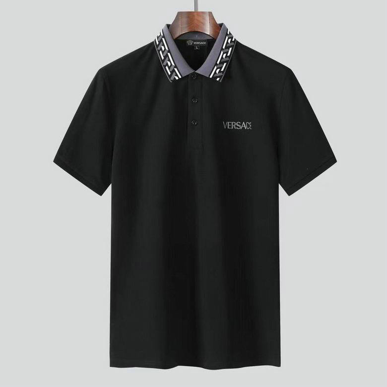 Wholesale Cheap V ersace mens Short Sleeve Lapel T Shirts for Sale