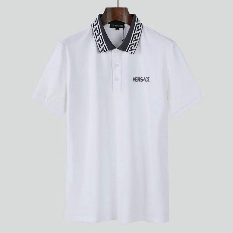 Wholesale Cheap V ersace mens Short Sleeve Lapel T Shirts for Sale