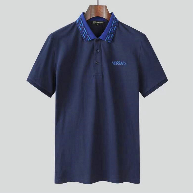 Wholesale Cheap V ersace mens Short Sleeve Lapel T Shirts for Sale