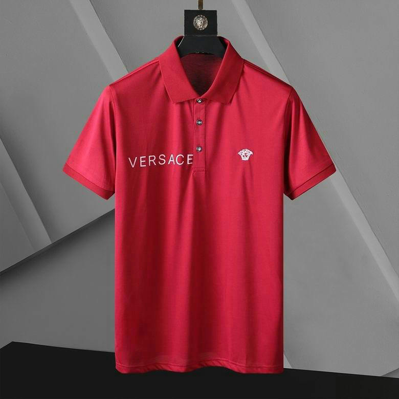 Wholesale Cheap V ersace mens Short Sleeve Lapel T Shirts for Sale